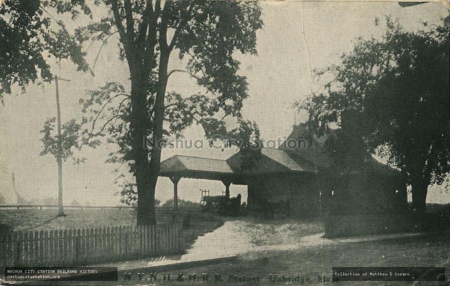 Postcard: New York, New Haven & Hartford Railroad Station, Uxbridge, Massachusetts